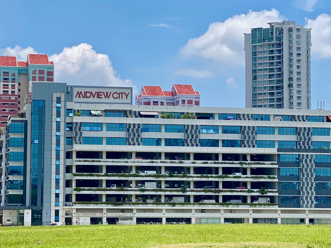 Midview City commercial building facade at 22 Sin Ming Lane Singapore